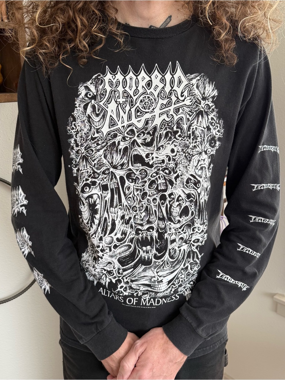 Morbid Angel Altars of Madness Death Metal Black Long Sleeve Tee ~ Size Medium